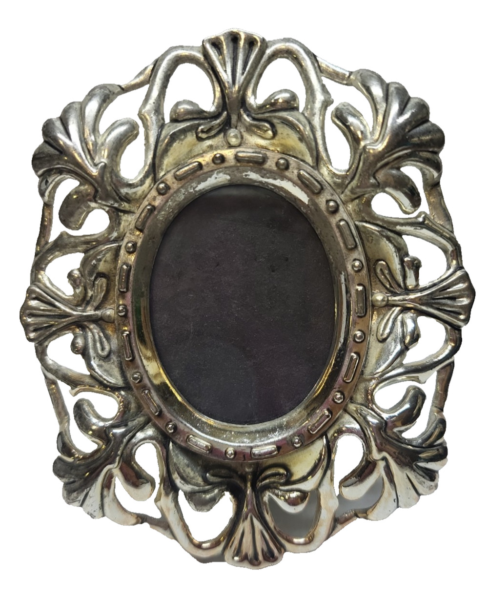 Godinger Silver Art Silver-Plated Oval Ornate Photo Picture Frame 3.5 x 4" Fancy